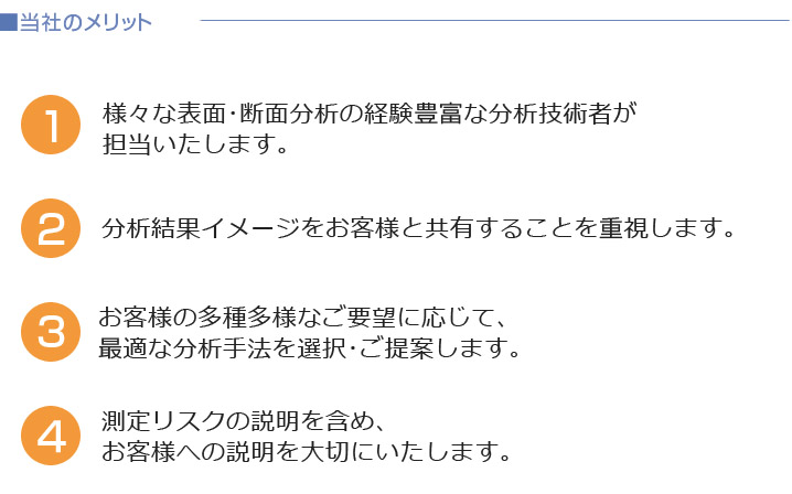 表面断面分析当社のメリット